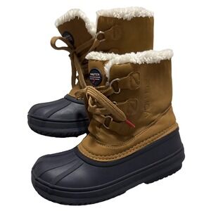 NAUTICA KIDS TAN AYCE WINTER BOOTS WITH FAUX FUR TRIM Youth  SIZE 2